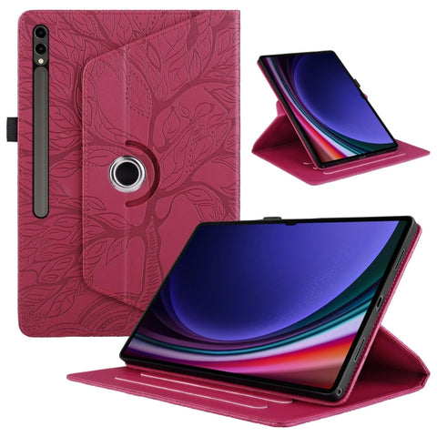 Tree Life Embossed Rotation Leather Tablet Case, For Samsung Galaxy Tab S11, For Samsung Galaxy Tab S11 Ultra, For Samsung Galaxy Tab S10 Ultra / S9 Ultra, For Samsung Galaxy Tab S10+ / S9+ / S8+, For Samsung Galaxy Tab S10 / S8 / S7                   ...