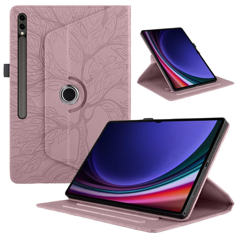 Tree Life Embossed Rotation Leather Tablet Case, For Samsung Galaxy Tab S11, For Samsung Galaxy Tab S11 Ultra, For Samsung Galaxy Tab S10 Ultra / S9 Ultra, For Samsung Galaxy Tab S10+ / S9+ / S8+, For Samsung Galaxy Tab S10 / S8 / S7                   ...