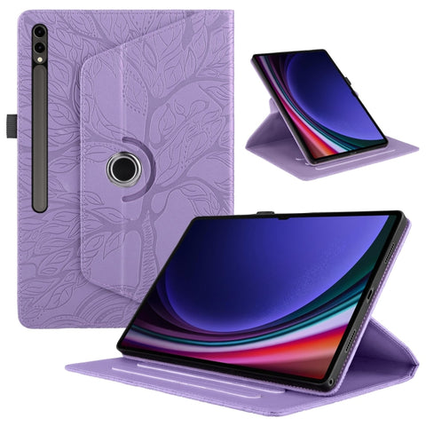Tree Life Embossed Rotation Leather Tablet Case, For Samsung Galaxy Tab S11, For Samsung Galaxy Tab S11 Ultra, For Samsung Galaxy Tab S10 Ultra / S9 Ultra, For Samsung Galaxy Tab S10+ / S9+ / S8+, For Samsung Galaxy Tab S10 / S8 / S7                   ...