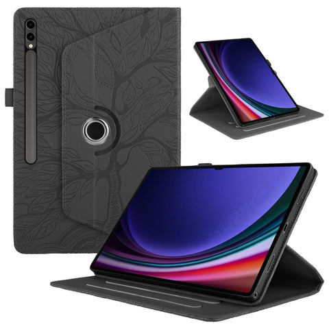 Tree Life Embossed Rotation Leather Tablet Case, For Samsung Galaxy Tab S11, For Samsung Galaxy Tab S11 Ultra, For Samsung Galaxy Tab S10 Ultra / S9 Ultra, For Samsung Galaxy Tab S10+ / S9+ / S8+, For Samsung Galaxy Tab S10 / S8 / S7                   ...