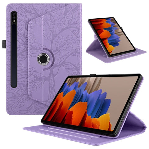 Tree Life Embossed Rotation Leather Tablet Case, For Samsung Galaxy Tab S11, For Samsung Galaxy Tab S11 Ultra, For Samsung Galaxy Tab S10 Ultra / S9 Ultra, For Samsung Galaxy Tab S10+ / S9+ / S8+, For Samsung Galaxy Tab S10 / S8 / S7                   ...