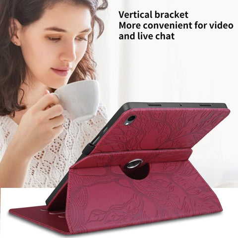 Tree Life Embossed Rotation Leather Tablet Case, For Samsung Galaxy Tab S11, For Samsung Galaxy Tab S11 Ultra, For Samsung Galaxy Tab S10 Ultra / S9 Ultra, For Samsung Galaxy Tab S10+ / S9+ / S8+, For Samsung Galaxy Tab S10 / S8 / S7                   ...