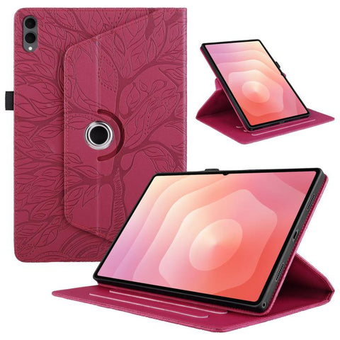 Tree Life Embossed Rotation Leather Tablet Case, For Samsung Galaxy Tab S11, For Samsung Galaxy Tab S11 Ultra, For Samsung Galaxy Tab S10 Ultra / S9 Ultra, For Samsung Galaxy Tab S10+ / S9+ / S8+, For Samsung Galaxy Tab S10 / S8 / S7                   ...