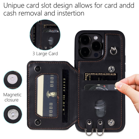 Grid Texture Card Bag Phone Case with Lanyard, For iPhone 13 Pro, For iPhone 13, For iPhone 12 / 12 Pro, For iPhone 12 Pro Max, For iPhone 11, For iPhone XR, For iPhone 8 Plus / 7 Plus
