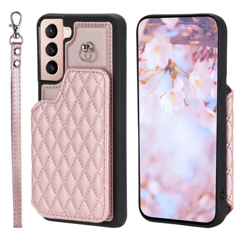 Grid Texture Card Bag Phone Case with Lanyard, For Samsung Galaxy A14 5G / 4G, For Samsung Galaxy A54 5G, For Samsung Galaxy S23 Ultra 5G, For Samsung Galaxy S23 5G, For Samsung Galaxy A13 5G / 4G, For Samsung Galaxy A53 5G                             ...