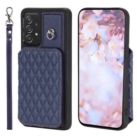 Grid Texture Card Bag Phone Case with Lanyard, For Samsung Galaxy A14 5G / 4G, For Samsung Galaxy A54 5G, For Samsung Galaxy S23 Ultra 5G, For Samsung Galaxy S23 5G, For Samsung Galaxy A13 5G / 4G, For Samsung Galaxy A53 5G                             ...