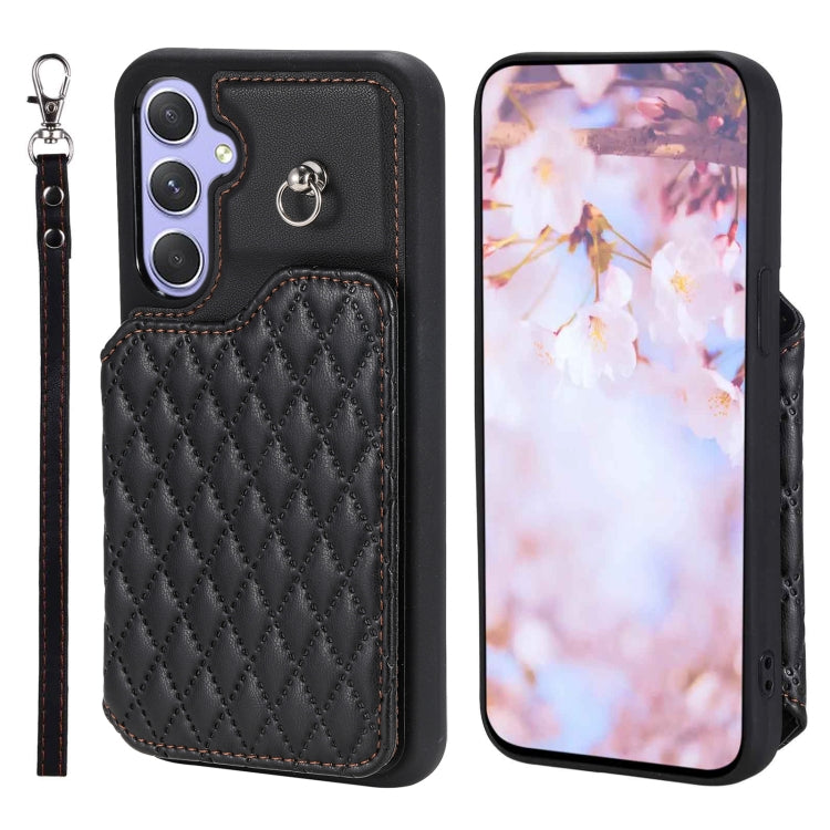 Grid Texture Card Bag Phone Case with Lanyard, For Samsung Galaxy A14 5G / 4G, For Samsung Galaxy A54 5G, For Samsung Galaxy S23 Ultra 5G, For Samsung Galaxy S23 5G, For Samsung Galaxy A13 5G / 4G, For Samsung Galaxy A53 5G                             ...