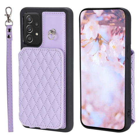 Grid Texture Card Bag Phone Case with Lanyard, For Samsung Galaxy A14 5G / 4G, For Samsung Galaxy A54 5G, For Samsung Galaxy S23 Ultra 5G, For Samsung Galaxy S23 5G, For Samsung Galaxy A13 5G / 4G, For Samsung Galaxy A53 5G                             ...