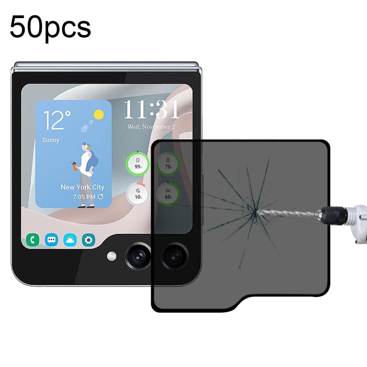 50pcs External Small Screen Privacy Full Glue Full Cover Screen Protector, For Samsung Galaxy Z Flip5