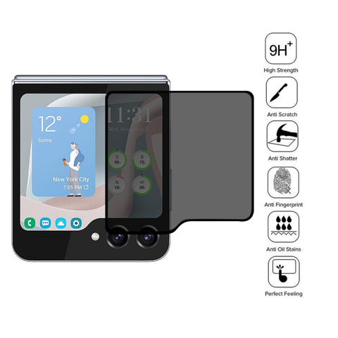 50pcs External Small Screen Privacy Full Glue Full Cover Screen Protector, For Samsung Galaxy Z Flip5