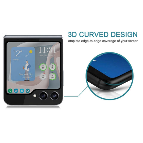 50pcs External Small Screen Privacy Full Glue Full Cover Screen Protector, For Samsung Galaxy Z Flip5