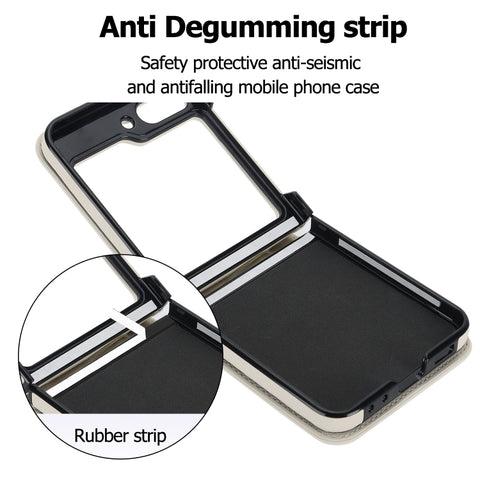 Rhombic Texture Phone Case with Long & Short Lanyard, For Samsung Galaxy Z Flip6 / Flip7 FE, For Samsung Galaxy Z Flip5, For Samsung Galaxy Z Flip4