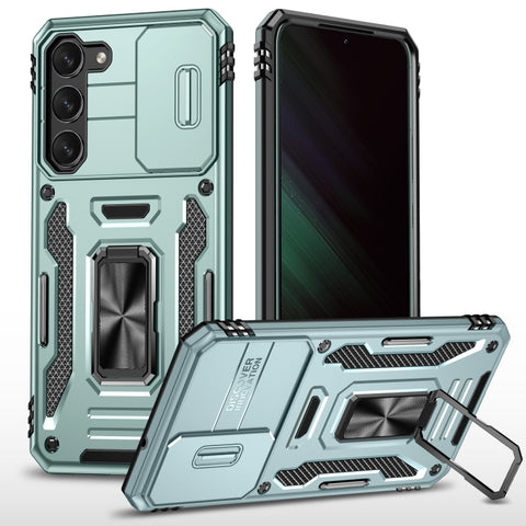 Armor PC + TPU Camera Shield Phone Case, For Samsung Galaxy S23 Ultra 5G, For Samsung Galaxy S23 5G