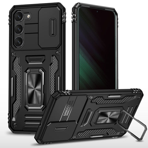 Armor PC + TPU Camera Shield Phone Case, For Samsung Galaxy S23 Ultra 5G, For Samsung Galaxy S23 5G
