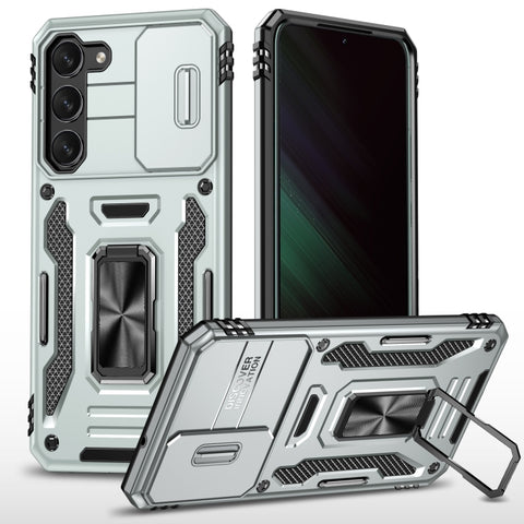 Armor PC + TPU Camera Shield Phone Case, For Samsung Galaxy S23 Ultra 5G, For Samsung Galaxy S23 5G