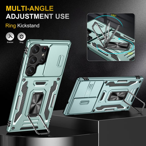 Armor PC + TPU Camera Shield Phone Case, For Samsung Galaxy S23 Ultra 5G, For Samsung Galaxy S23 5G