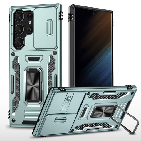 Armor PC + TPU Camera Shield Phone Case, For Samsung Galaxy S23 Ultra 5G, For Samsung Galaxy S23 5G