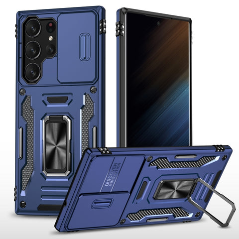 Armor PC + TPU Camera Shield Phone Case, For Samsung Galaxy S23 Ultra 5G, For Samsung Galaxy S23 5G