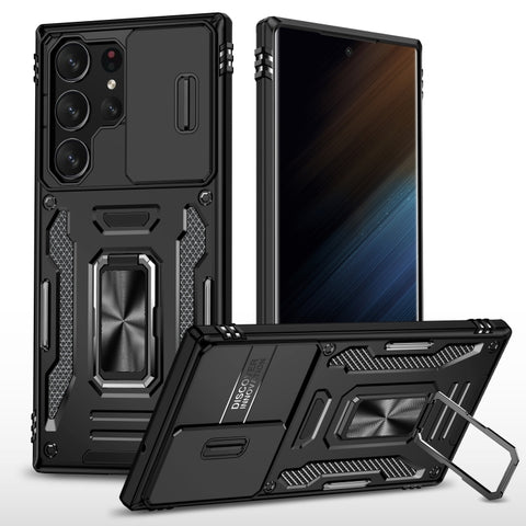 Armor PC + TPU Camera Shield Phone Case, For Samsung Galaxy S23 Ultra 5G, For Samsung Galaxy S23 5G
