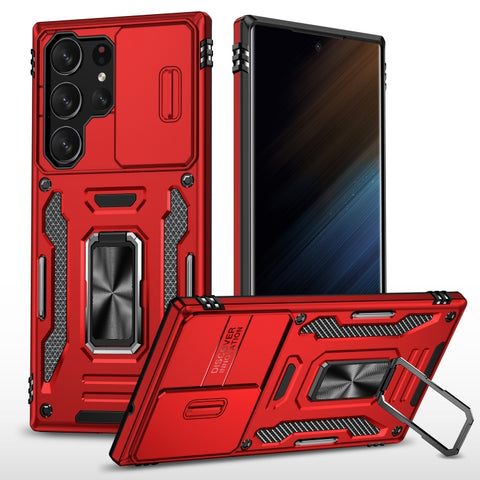 Armor PC + TPU Camera Shield Phone Case, For Samsung Galaxy S23 Ultra 5G, For Samsung Galaxy S23 5G