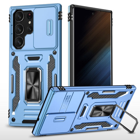 Armor PC + TPU Camera Shield Phone Case, For Samsung Galaxy S23 Ultra 5G, For Samsung Galaxy S23 5G