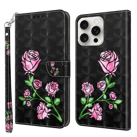 3D Painted Leather Phone Case, For iPhone 16 Pro Max, For iPhone 16 Pro, For iPhone 16 Plus, For iPhone 16