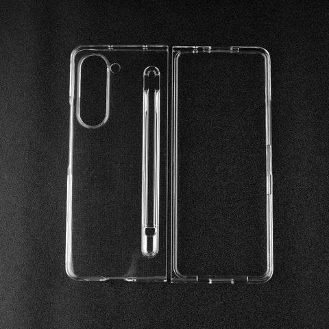 PC Transparent Shockproof Protective Phone Case With Pen Slot, For Samsung Galaxy Z Fold5