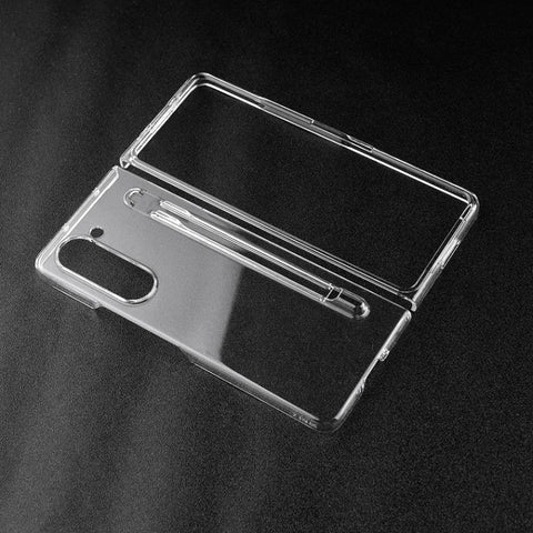 PC Transparent Shockproof Protective Phone Case With Pen Slot, For Samsung Galaxy Z Fold5