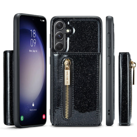 DG.MING M3 Series Glitter Powder Card Bag Leather Case, For Samsung Galaxy S23 FE 5G, For Galaxy S21 FE 5G