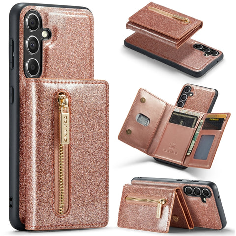 DG.MING M3 Series Glitter Powder Card Bag Leather Case, For Samsung Galaxy S23 FE 5G, For Galaxy S21 FE 5G