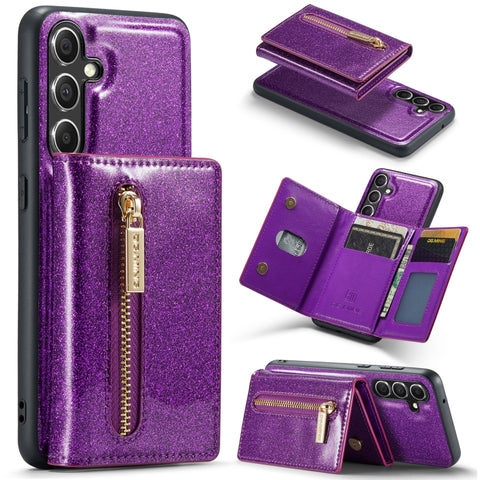 DG.MING M3 Series Glitter Powder Card Bag Leather Case, For Samsung Galaxy S23 FE 5G, For Galaxy S21 FE 5G