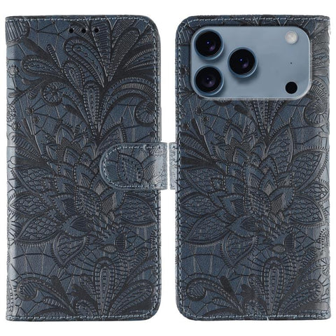 Lace Flower Embossing Flip Leather Phone Case, For iPhone 18 Pro / 17 Pro, For iPhone 18 Pro Max / 17 Pro Max, For iPhone 17e / 16e, For iPhone 17, For iPhone Air, For iPhone 16 Pro Max, For iPhone 16 Pro, For iPhone 16 Plus