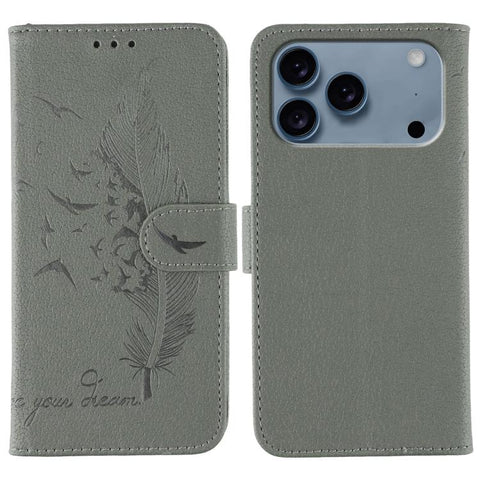 Feather Pattern Litchi Texture Leather Phone Case, For iPhone 18 Pro / 17 Pro, For iPhone 18 Pro Max / 17 Pro Max, For iPhone 17, For iPhone 17 Air, For iPhone 15 Pro Max, For iPhone 15 Pro, For iPhone 15 Plus, For iPhone 15