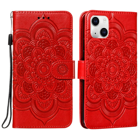 Mandala Embossing Pattern Horizontal Flip Leather Phone Case, For iPhone 15 Plus, For iPhone 15
