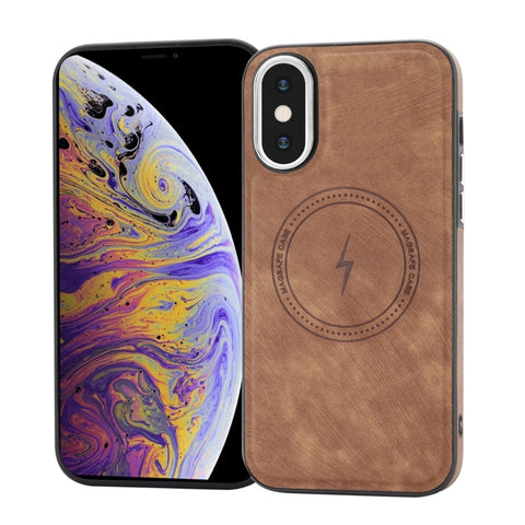 Side PU Hybrid TPU Magsafe Phone Case, For iPhone 11, For iPhone 11 Pro, For iPhone XR, For iPhone XS Max, For iPhone XS /X, For iPhone 8 Plus / 7 Plus