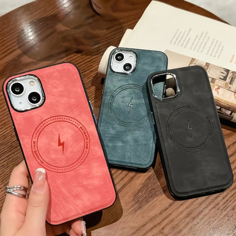Side PU Hybrid TPU Magsafe Phone Case, For iPhone 11, For iPhone 11 Pro, For iPhone XR, For iPhone XS Max, For iPhone XS /X, For iPhone 8 Plus / 7 Plus