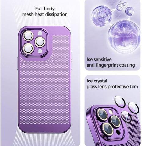 Fine Mesh Cooling Phone Case, For iPhone 15 Pro Max, For iPhone 15 Pro, For iPhone 15 Plus, For iPhone 15, For iPhone 14 Plus, For iPhone 14, For iPhone 14 Pro, For iPhone 14 Pro Max
