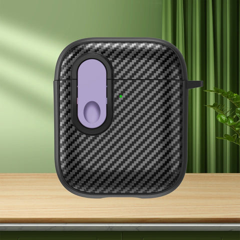 Carbon Fiber Texture Wireless Earphones Case with Security Lock, For AirPods Pro 2, For AirPods 3, For AirPods Pro, For AirPods 2 / 1