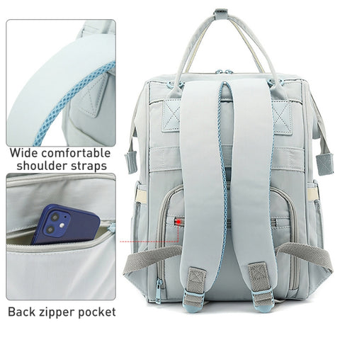 Multifunctional Mommy Bag Large Capacity Outgoing Baby Care Backpack, Grey, Blue, Black, Pink, Cartoon Bear, Classic Grey, Classic Black, Classic Blue
