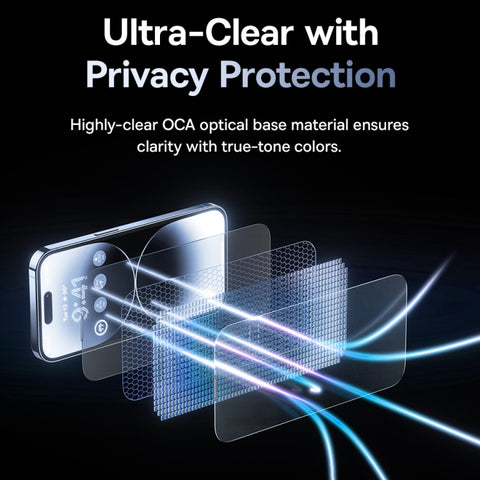 Baseus Sapphire Series Dustproof Peep-proof Tempered Glass Film, For iPhone 15 Pro Max, For iPhone 15 Pro, For iPhone 15 Plus, For iPhone 15