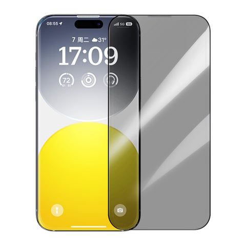 Baseus Sapphire Series Dustproof Peep-proof Tempered Glass Film, For iPhone 15 Pro Max, For iPhone 15 Pro, For iPhone 15 Plus, For iPhone 15