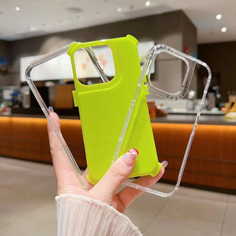 Dreamland 3 in 1 Solid Color Transparent Frame PC + TPU Phone Case, For iPhone 15 Plus, For iPhone 15
