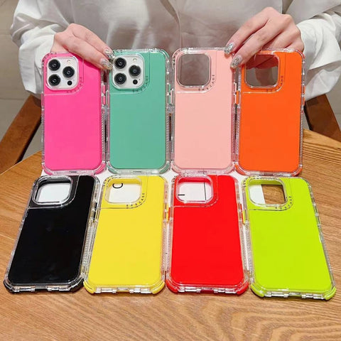 Dreamland 3 in 1 Solid Color Transparent Frame PC + TPU Phone Case, For iPhone 15 Plus, For iPhone 15