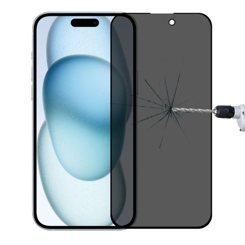 Full Cover Anti-spy Silk Screen Tempered Glass Film, For iPhone 15 Pro Max / 15 Plus, For iPhone 15 Pro / 15