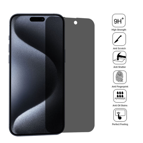 High Transparency Full Cover Anti-spy Tempered Glass Film, For iPhone 15 Pro Max / 15 Plus, For iPhone 15 Pro / 15