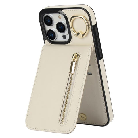 Retro Ring and Zipper RFID Card Slot Phone Case, For iPhone 18 Pro / 17 Pro, For iPhone 18 Pro Max / 17 Pro Max, For iPhone 17e / 16e, For iPhone 17, For iPhone Air, For iPhone 16 Pro Max