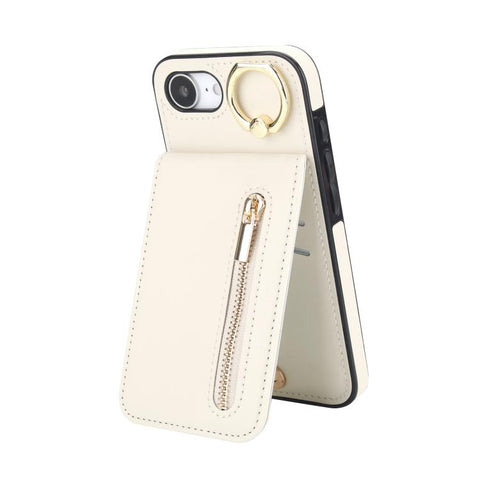 Retro Ring and Zipper RFID Card Slot Phone Case, For iPhone 18 Pro / 17 Pro, For iPhone 18 Pro Max / 17 Pro Max, For iPhone 17e / 16e, For iPhone 17, For iPhone Air, For iPhone 16 Pro Max