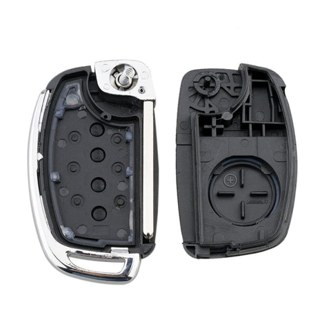 4-button Folding Car Key Shell with Metal Edge Solaris ix35 ix4 Santa For Hyundai Sonata 2014-2017 / Tucson 2016-2019 /  Santa Fe 2013-2016, For Hyundai 4-button Solaris ix35 ix4