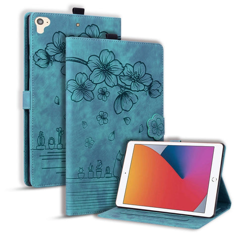 Cartoon Sakura Cat Embossed Smart Leather Tablet Case, For iPad Pro 9.7 / 9.7 2018 / 2017