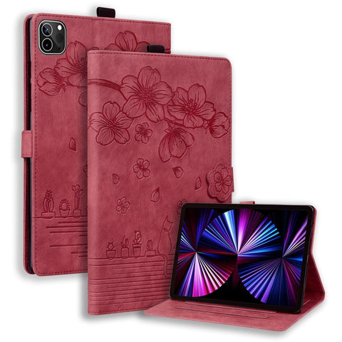 Cartoon Sakura Cat Embossed Smart Leather Tablet Case, For iPad mini 8 2026, For iPad Pro 13 2025 / 2024, For iPad Pro 11 2025 / 2024, For iPad mini 6 / mini 2024, For iPad Pro 12.9 2022 / 2021, For iPad Pro 11 2022 / Air 10.9 2022                     ...